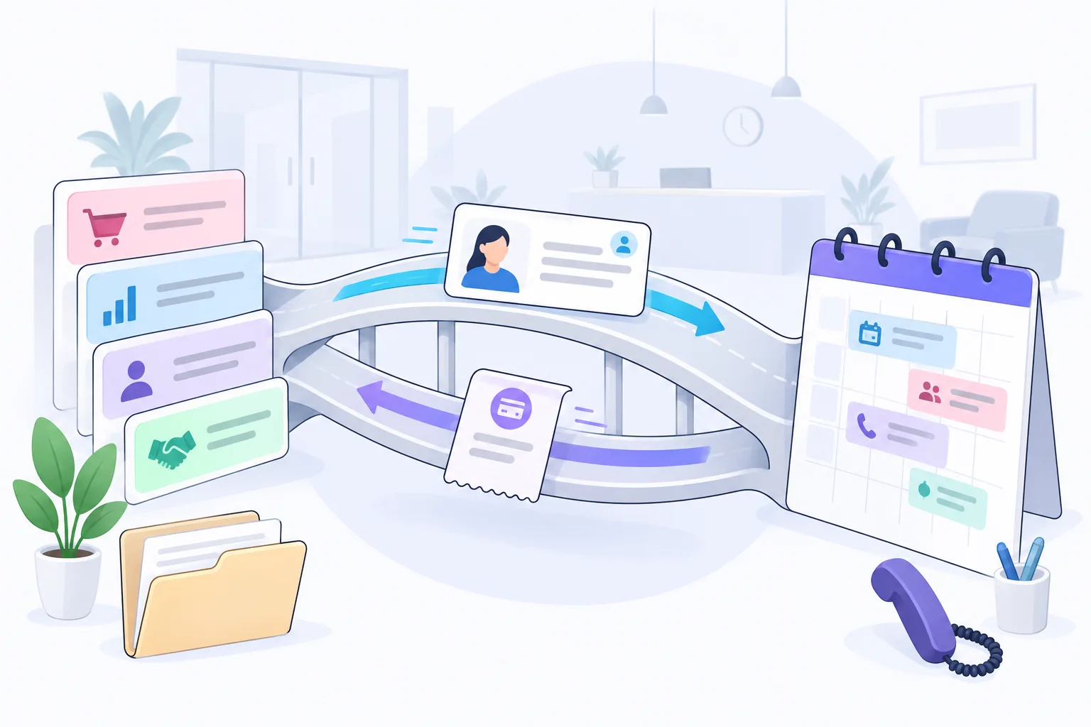 Обмен данными между CRM продаж и расписанием: карточка клиента, запись и результат оплаты